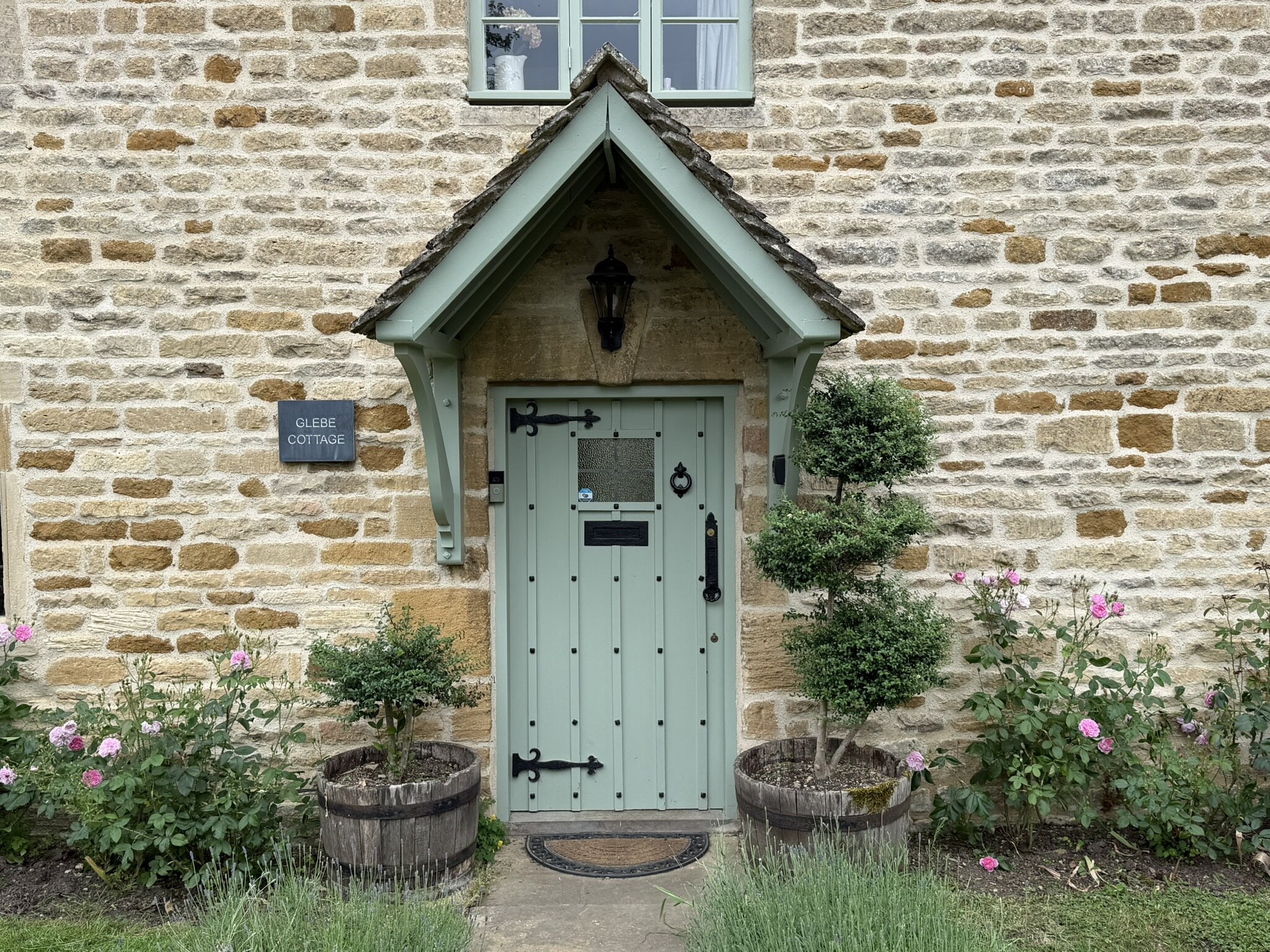 Front door detail at Glebe Cottage, Bledington, Oxfordshire